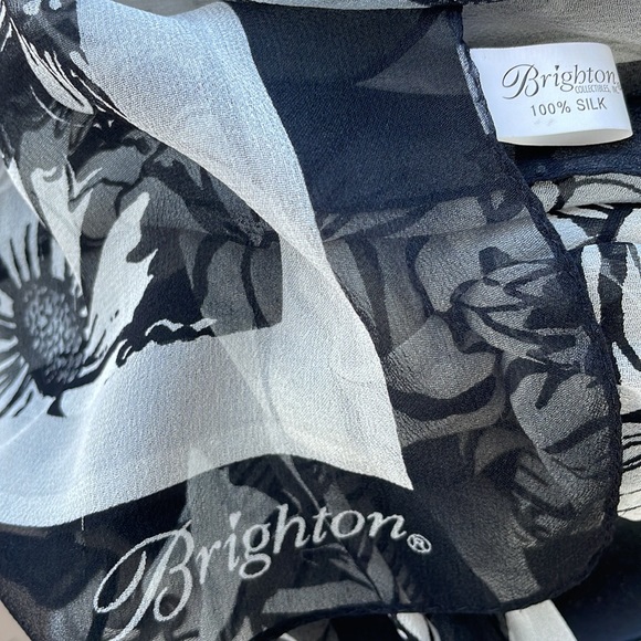 Brighton Black & White Silk Scarf - Picture 8 of 8